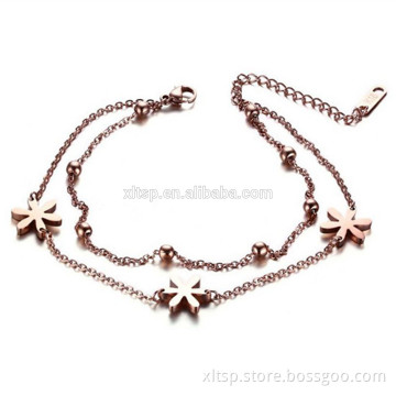 New arrival South Korea anklet jewelry sunny flower rose gold anklet
